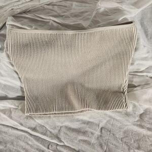 Babaton Cream Ribbed Knit Top